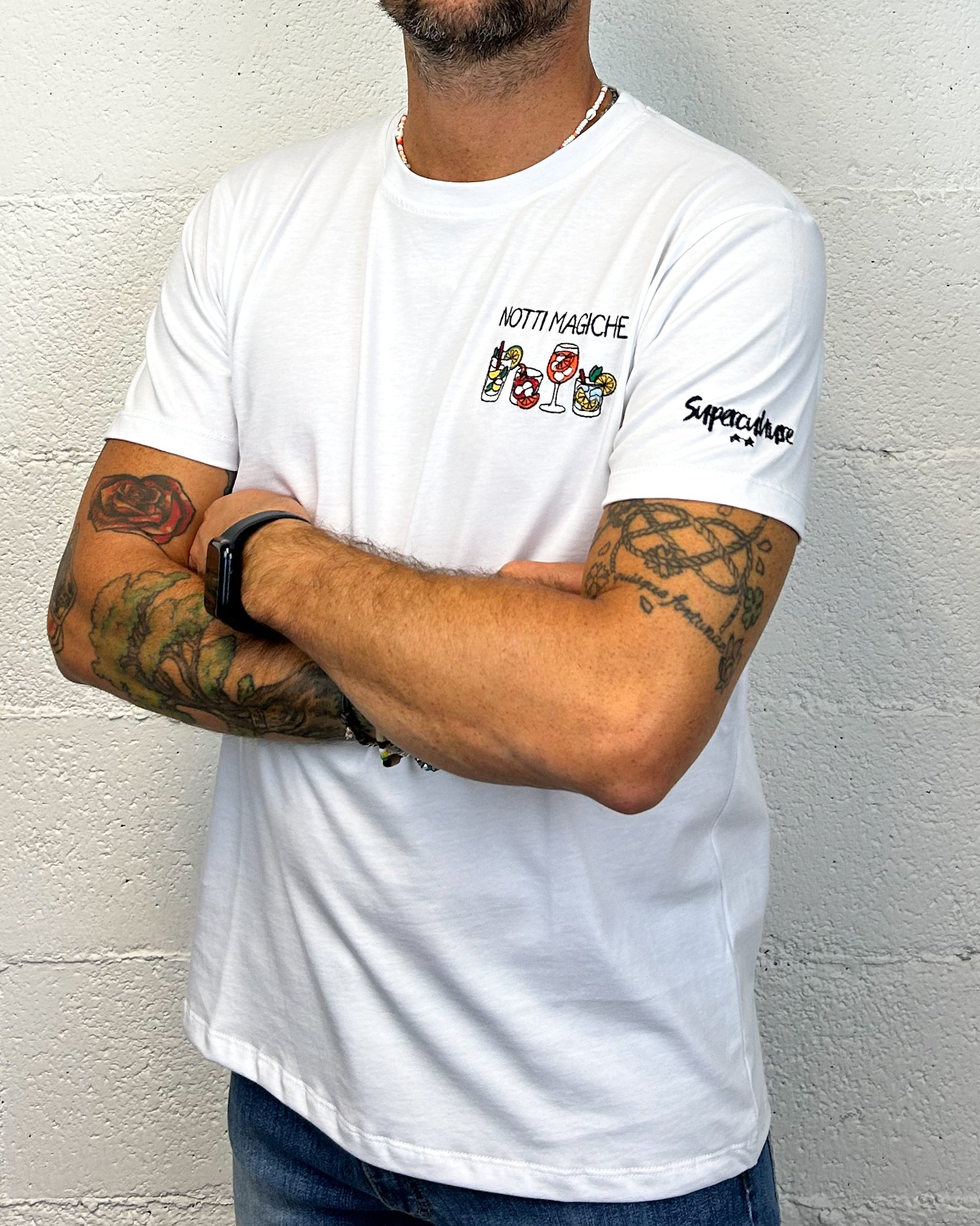 SUPERCULTURE Notti Magiche t-shirt bianca uomo