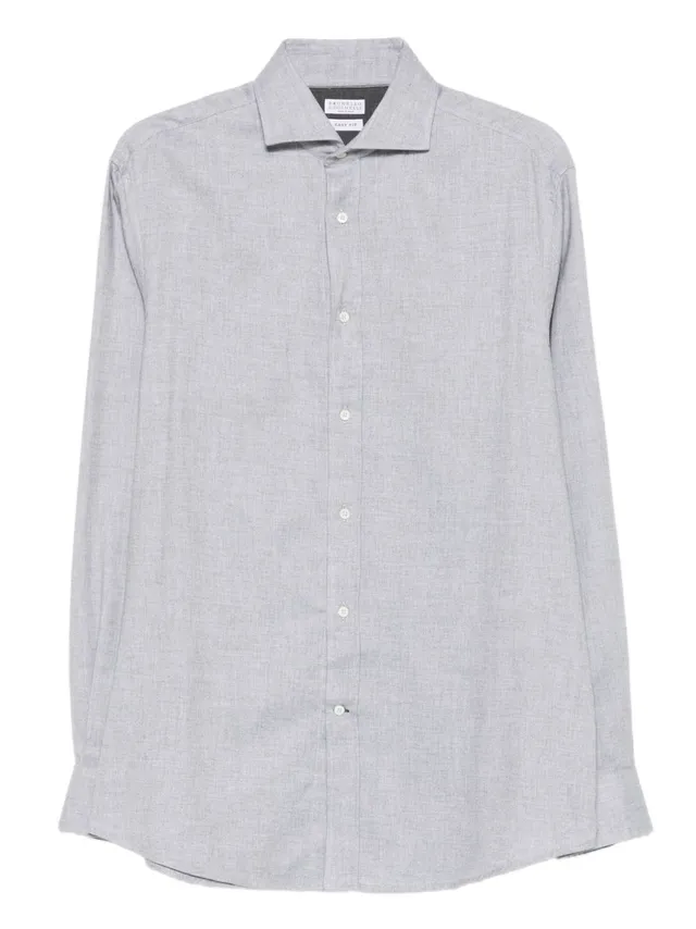 Brunello Cucinelli MY6370627 camicia grigia uomo