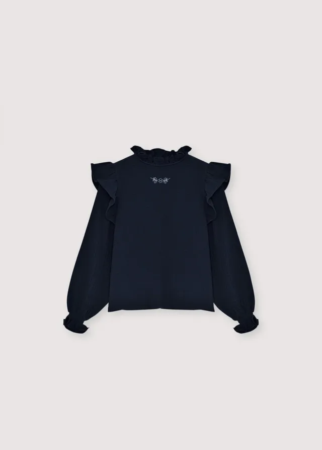The New Society Maitea blusa bambina 6 anni blu cotone