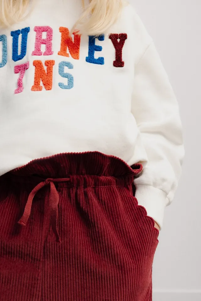 The New Society Dree pantalone bimba Rumba Red velluto