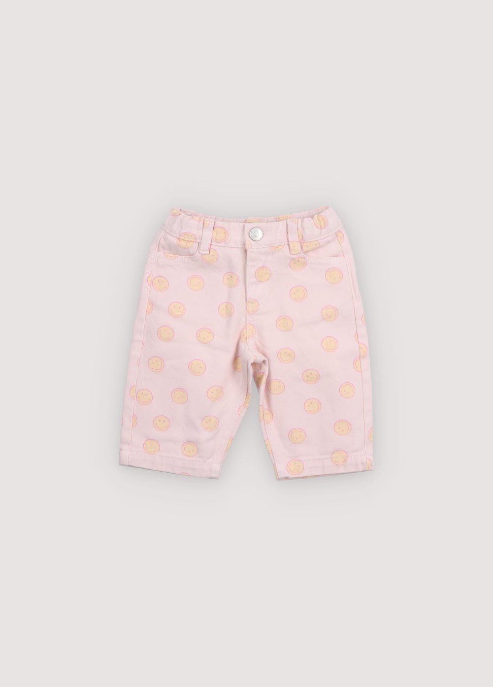 The New Society SmileyWorld Smiley Print pantaloni jeans neonato denim
