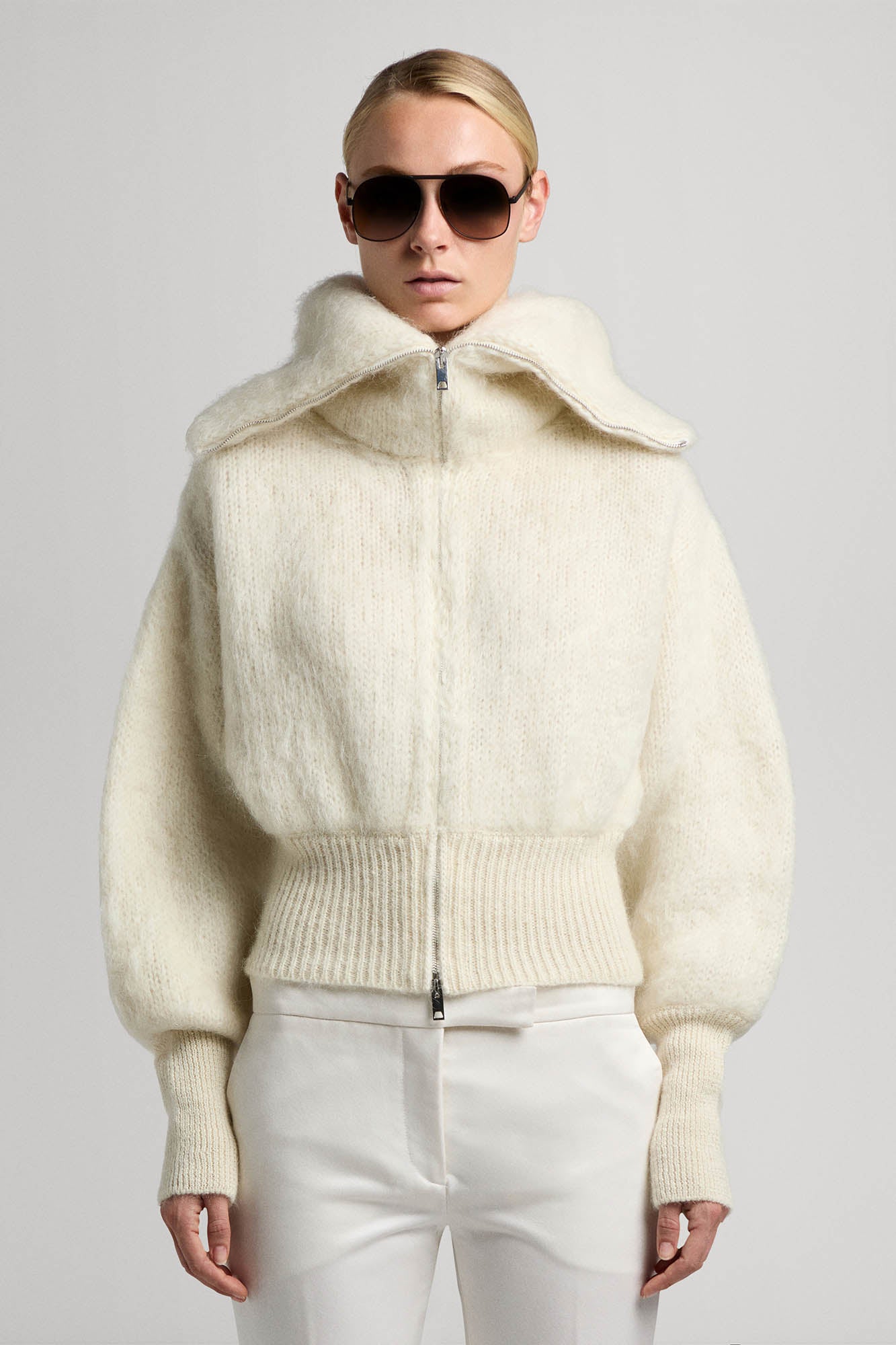 Sa Su Phi Jen bomber in mohair avorio