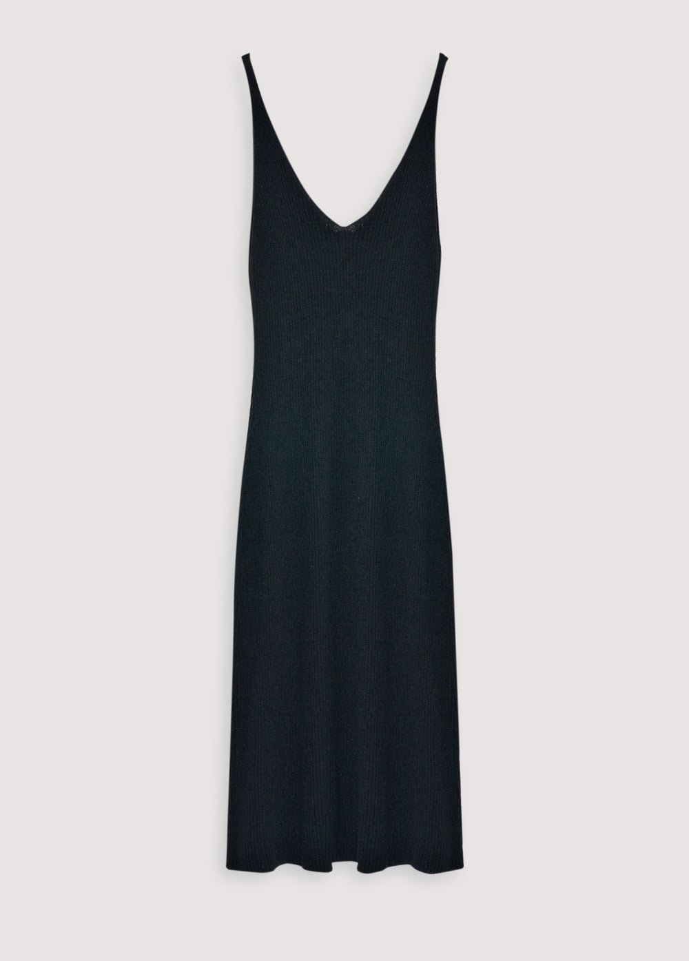 The New Society Gaura abito donna nero coste scollo a V