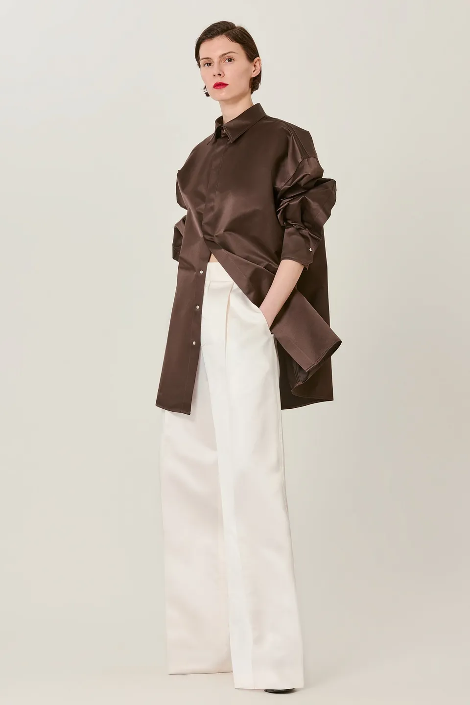 Sa Su Phi Valentina camicia seta duchesse marrone