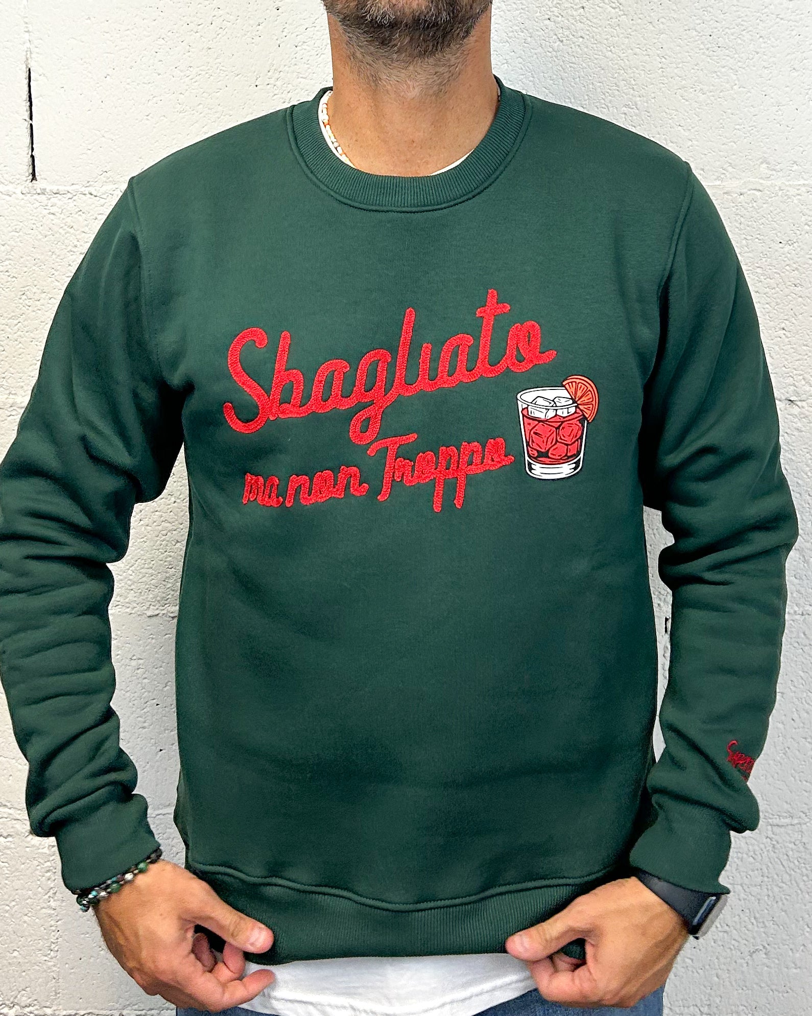 ONLYONE SUPERCULTURE Sbagliato felpa verde bosco