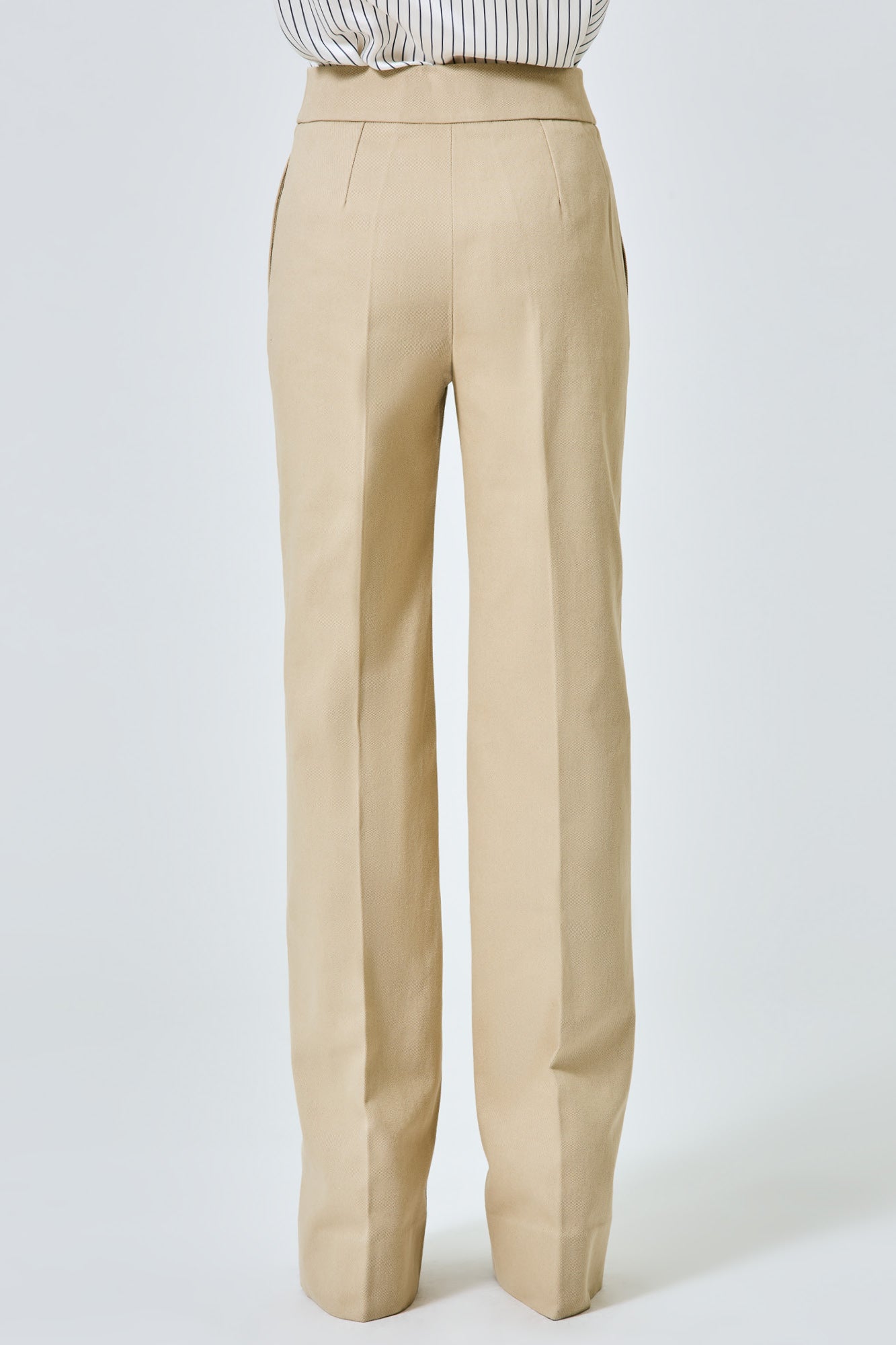 Sa Su Phi pantaloni gabardine cotone khaki dritti