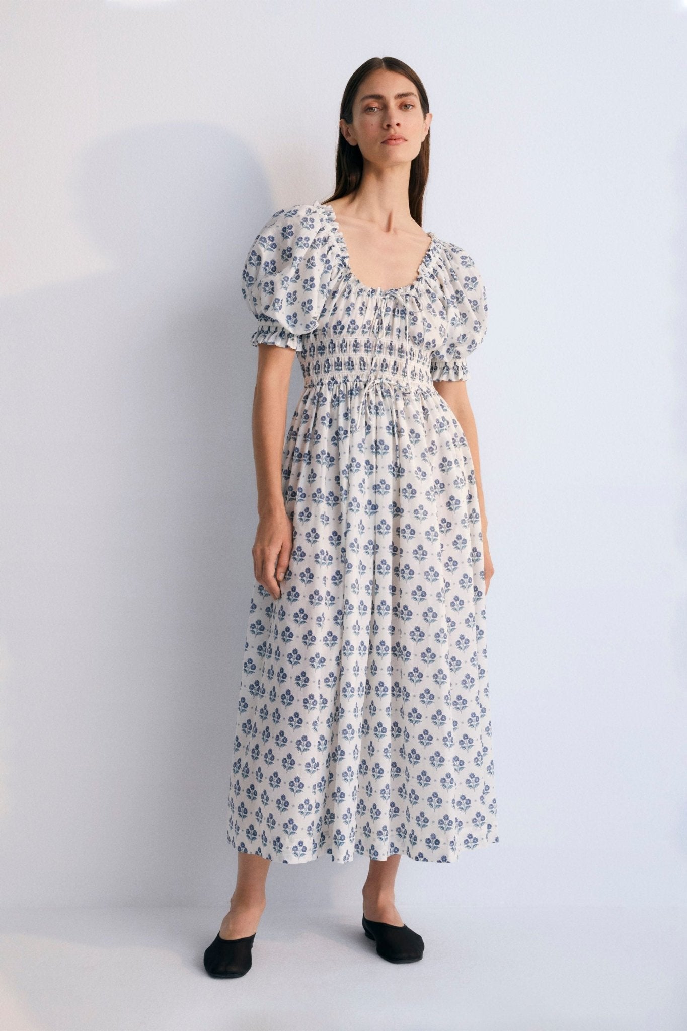 THE NEW SOCIETY Eleni abito donna cotone fantasia hyacinth