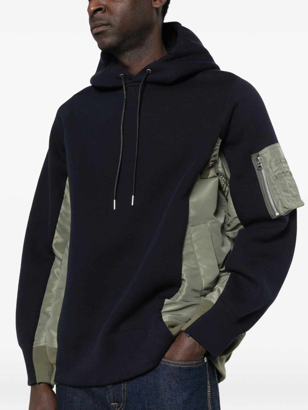 Sacai SCM-325 felpa uomo blu kaki