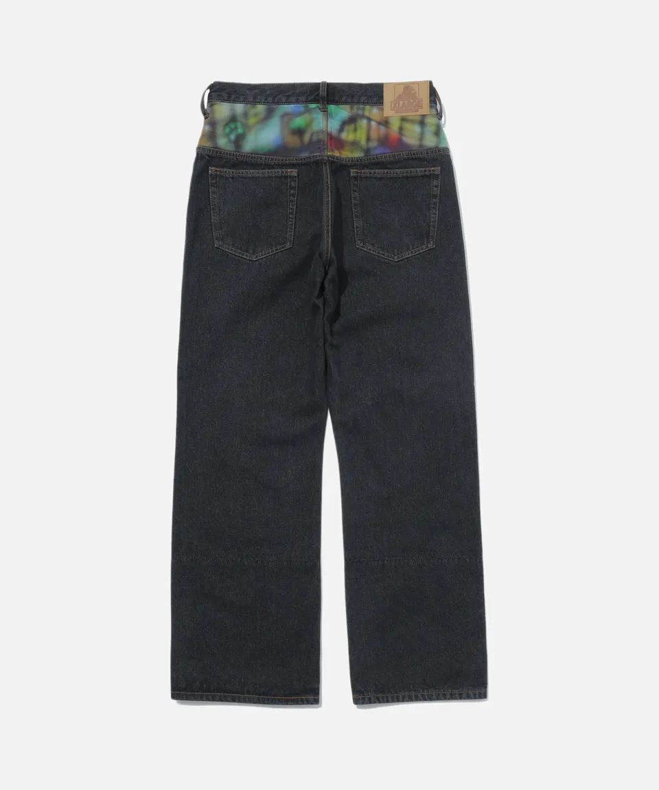 X-Large Printed Custom jeans denim neri stampa