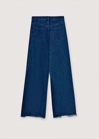 The New Society TNS Denim Pantalone Donna Extra Wide Indaco