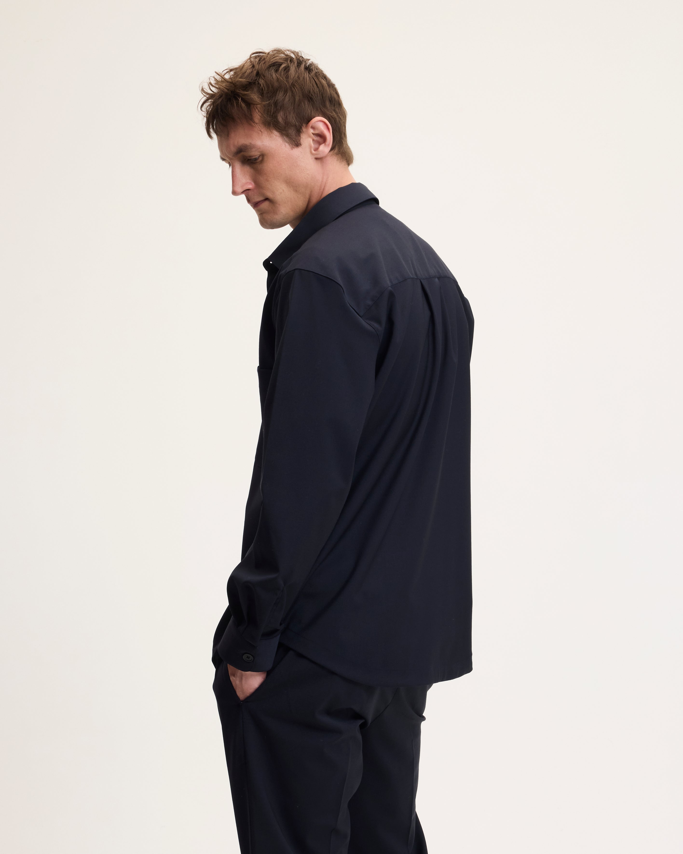 Goodpeople Simon camicia lana blu navy