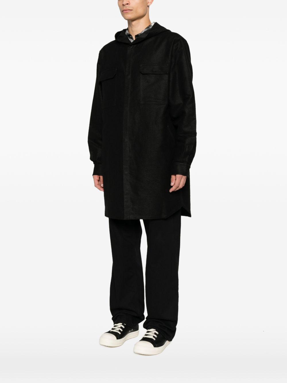 Rick Owens RU02F4297 MOR09 camicia uomo nera