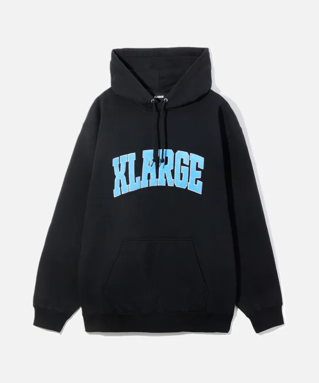 X-Large Chenille Logo felpa cappuccio nera cotone
