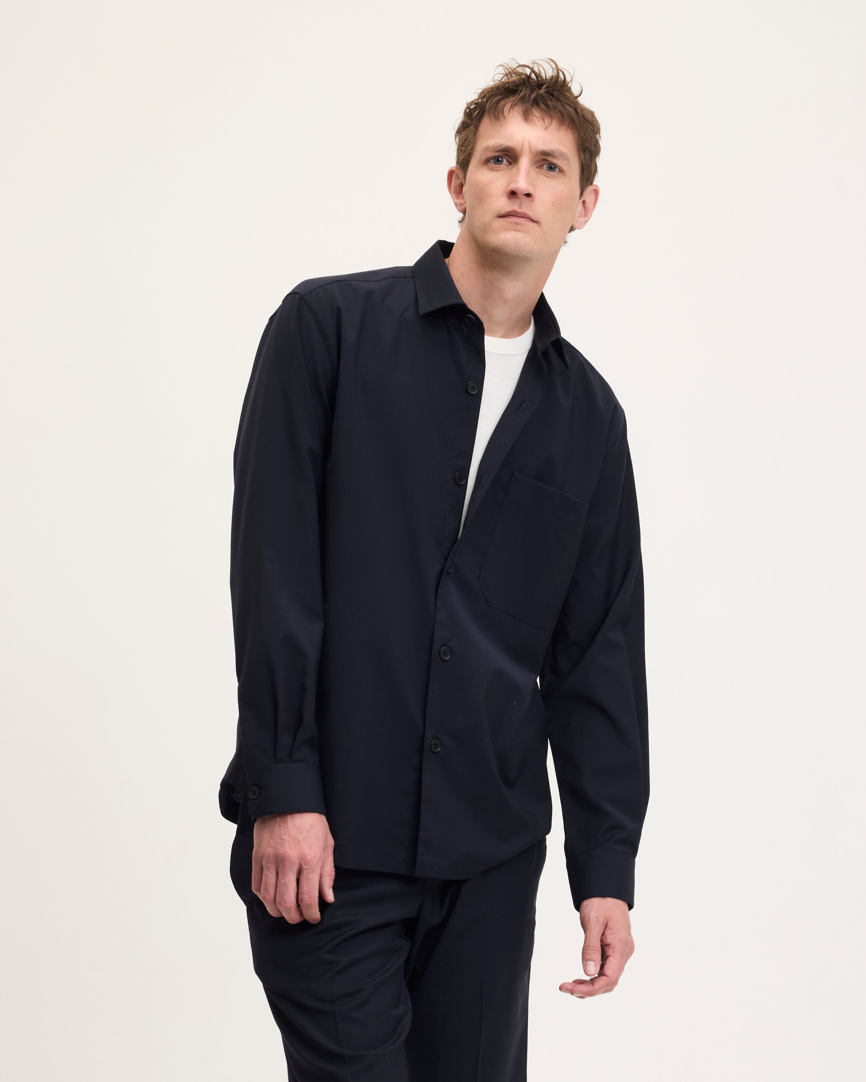 Goodpeople Simon camicia lana blu navy