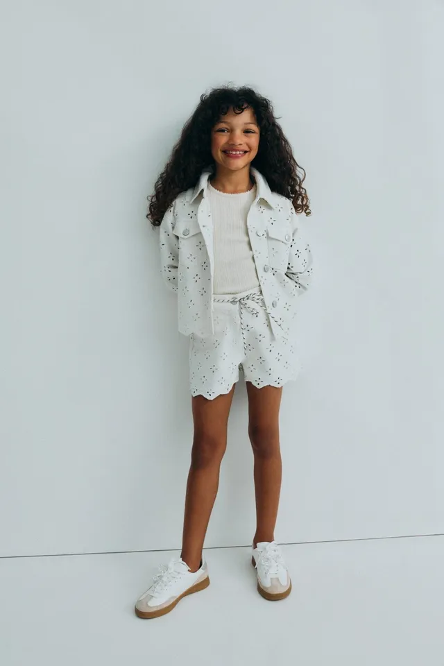 The New Society Camelia giacca bambina denim ricamata