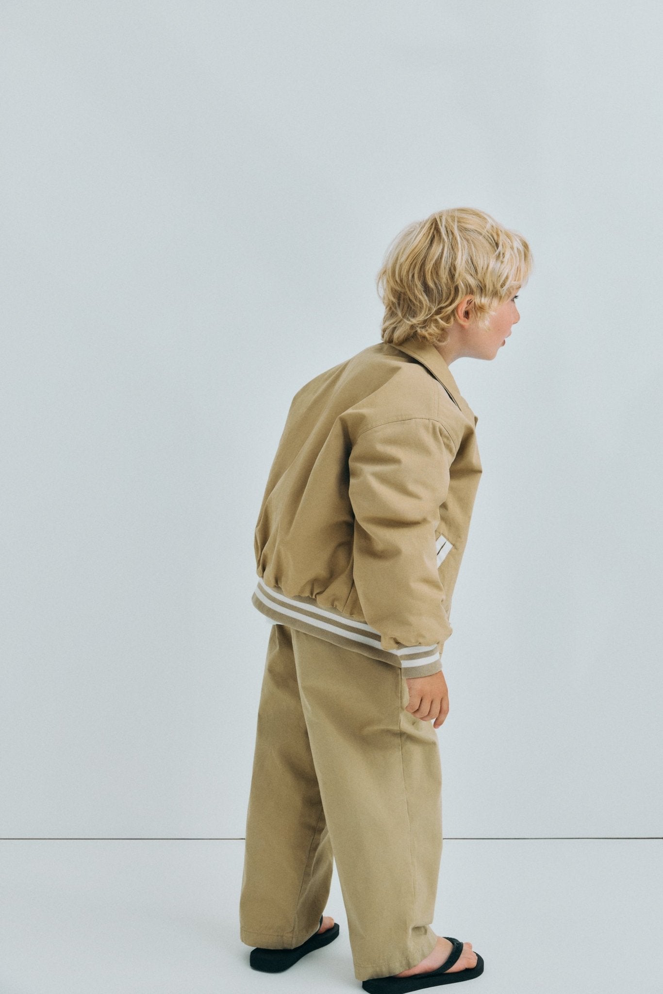 The New Society Gorse bomber bambino Camel Sand cotone