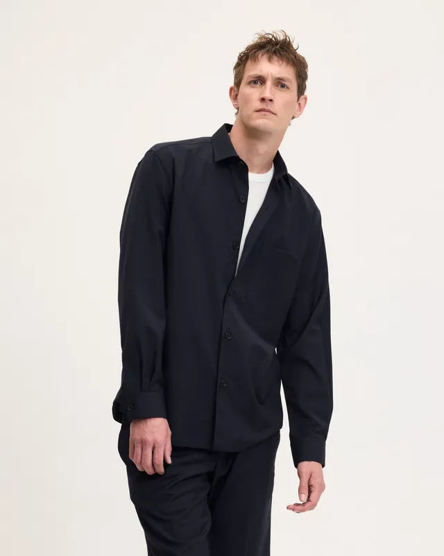 Goodpeople Simon camicia lana blu navy