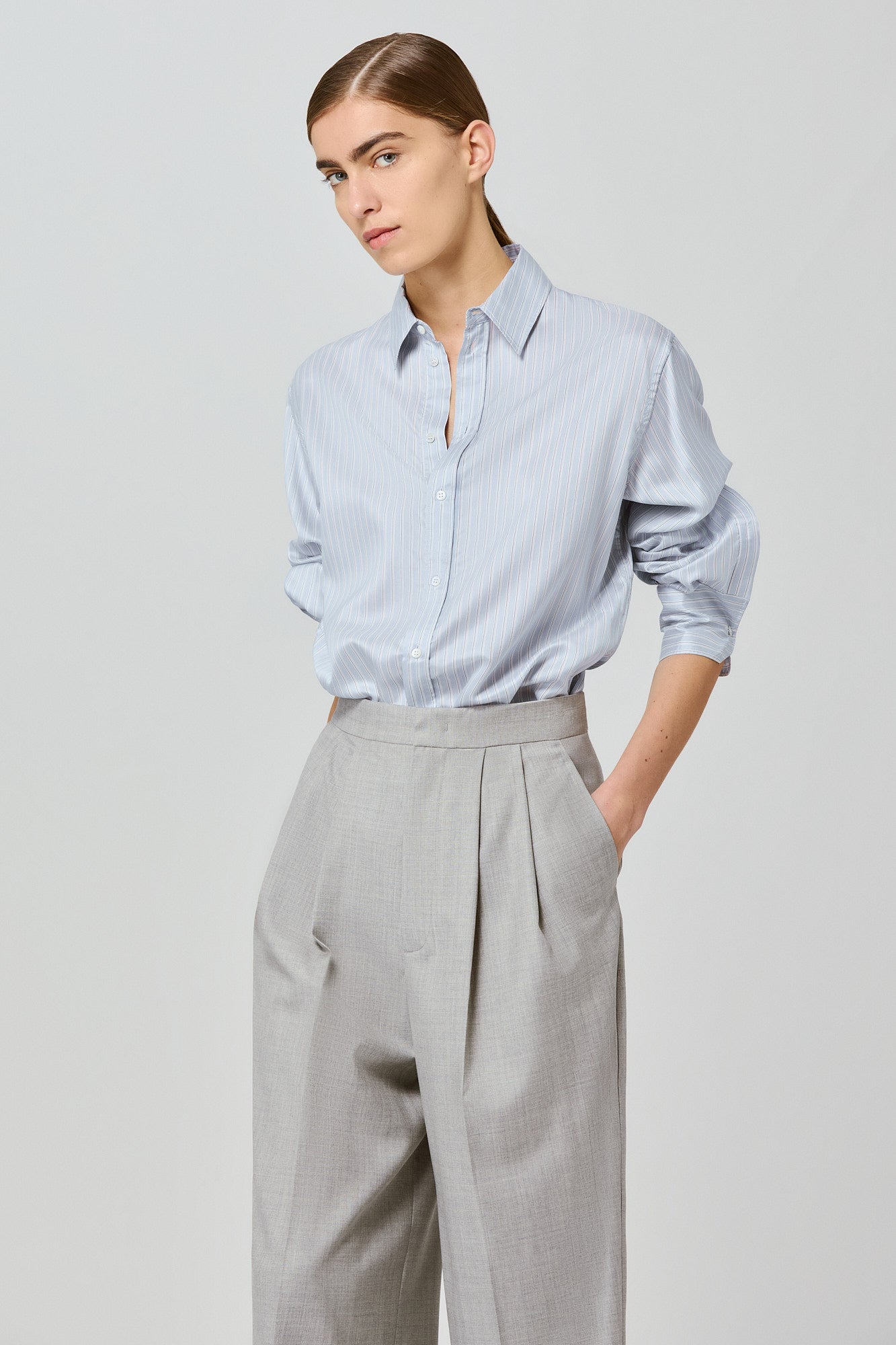 Sa Su Phi Marcella camicia seta twill bianca ampia