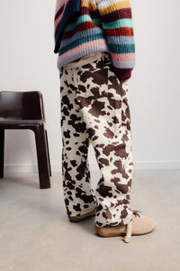 The New Society Dakota Cow Print pantaloni denim cotone BCI