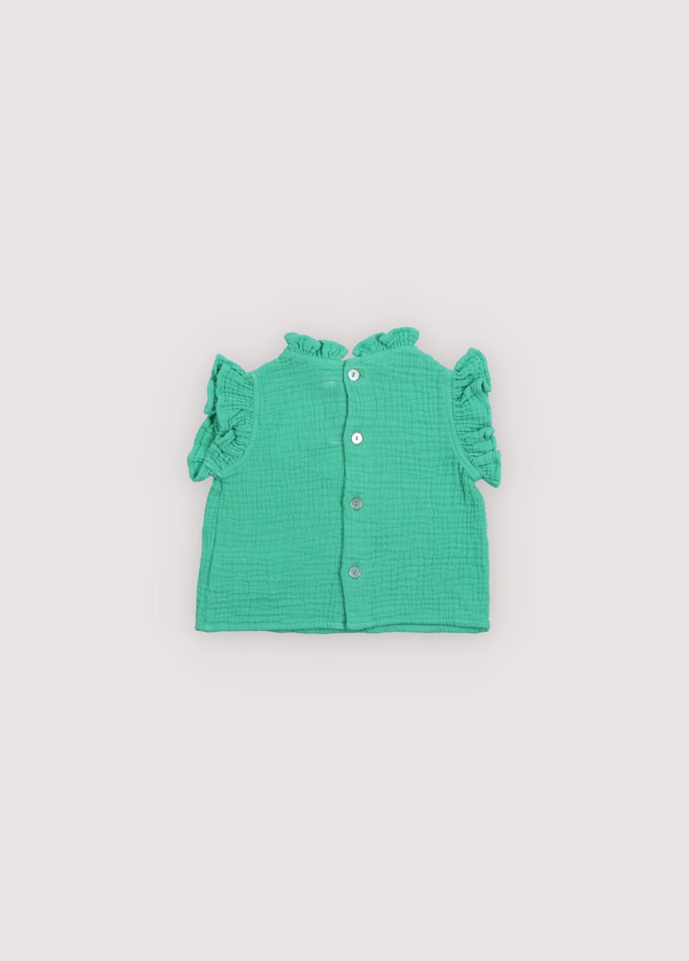 The New Society Spyros camicia neonato verde 6m mussola cotone