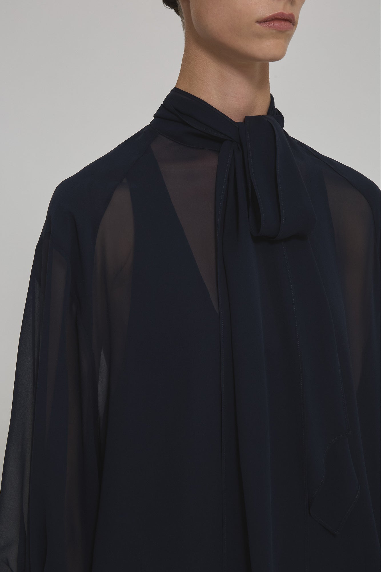 Sa Su Phi Andrea abito georgette blu navy