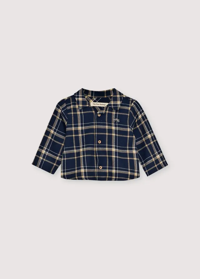 THE NEW SOCIETY John Baby Shirt camicia neonato quadri blu 6 mesi