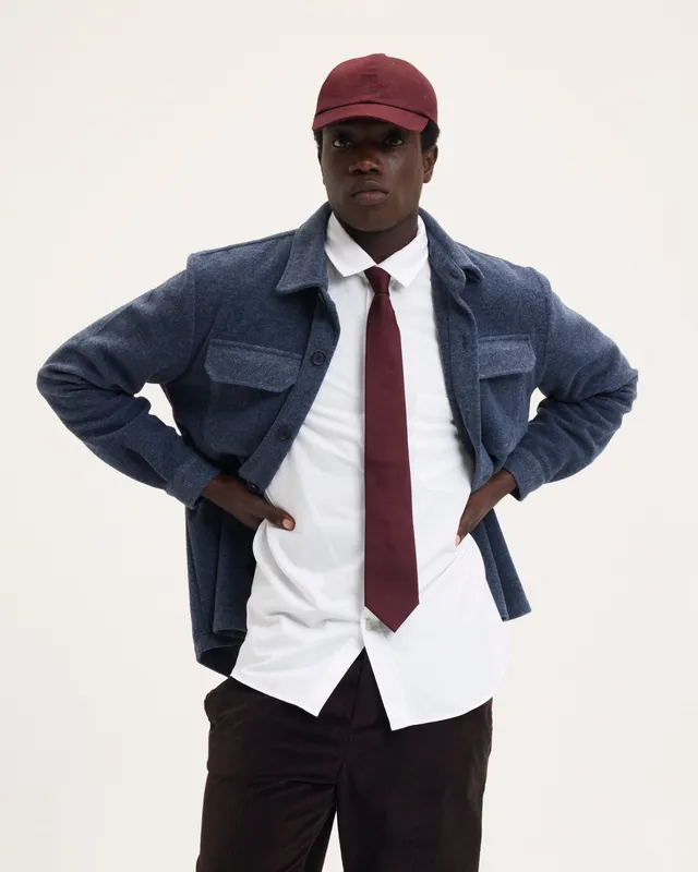 Goodpeople Sax camicia lana blu denim