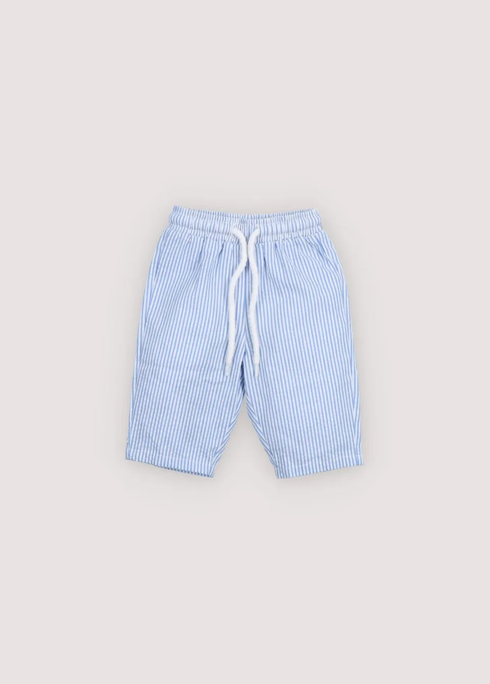 The New Society Almond pantaloni Vista Blue seersucker