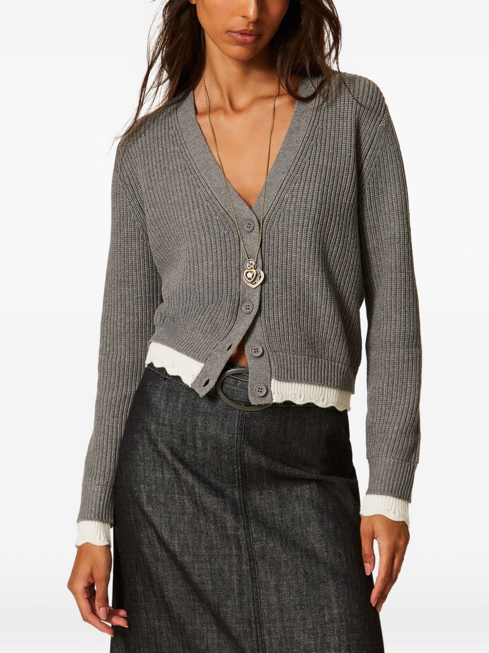 Twinset 262AP3041 cardigan grigio medio donna
