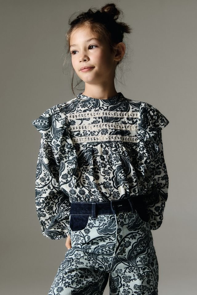 The New Society Jaipur camicetta cotone bambina blu