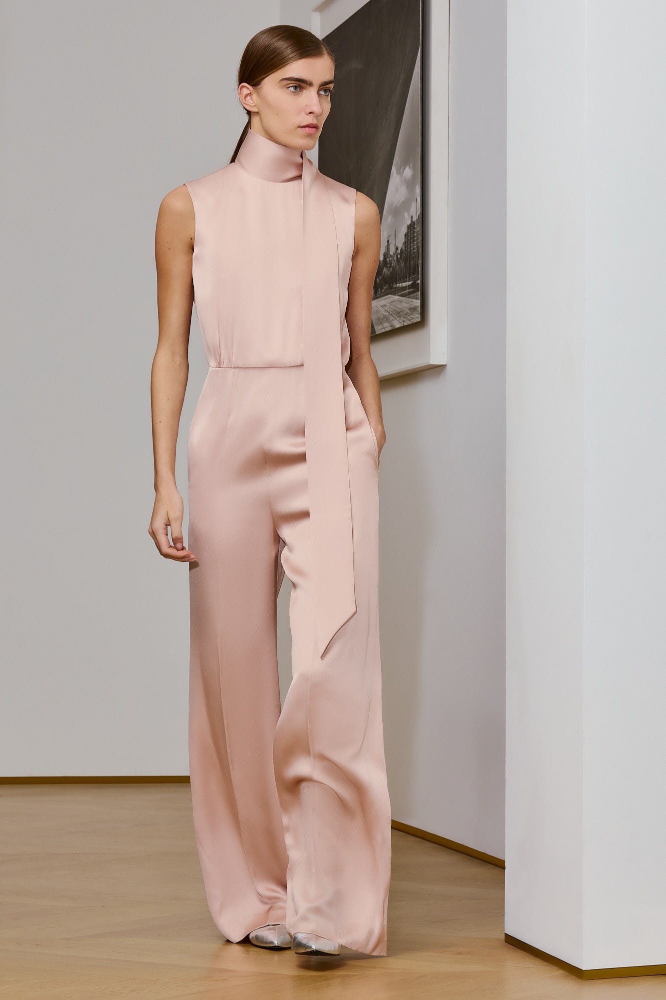 Sa Su Phi Nicole tuta rosa double satin collo alto