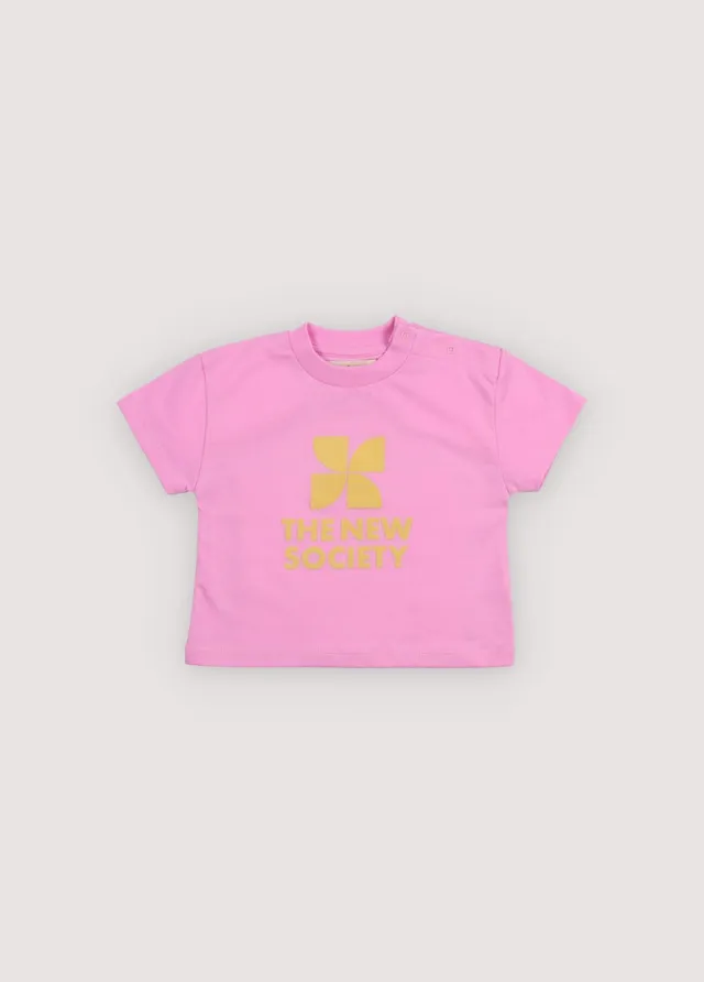 The New Society TNS Logo Baby Tee maglietta cotone rosa 6m
