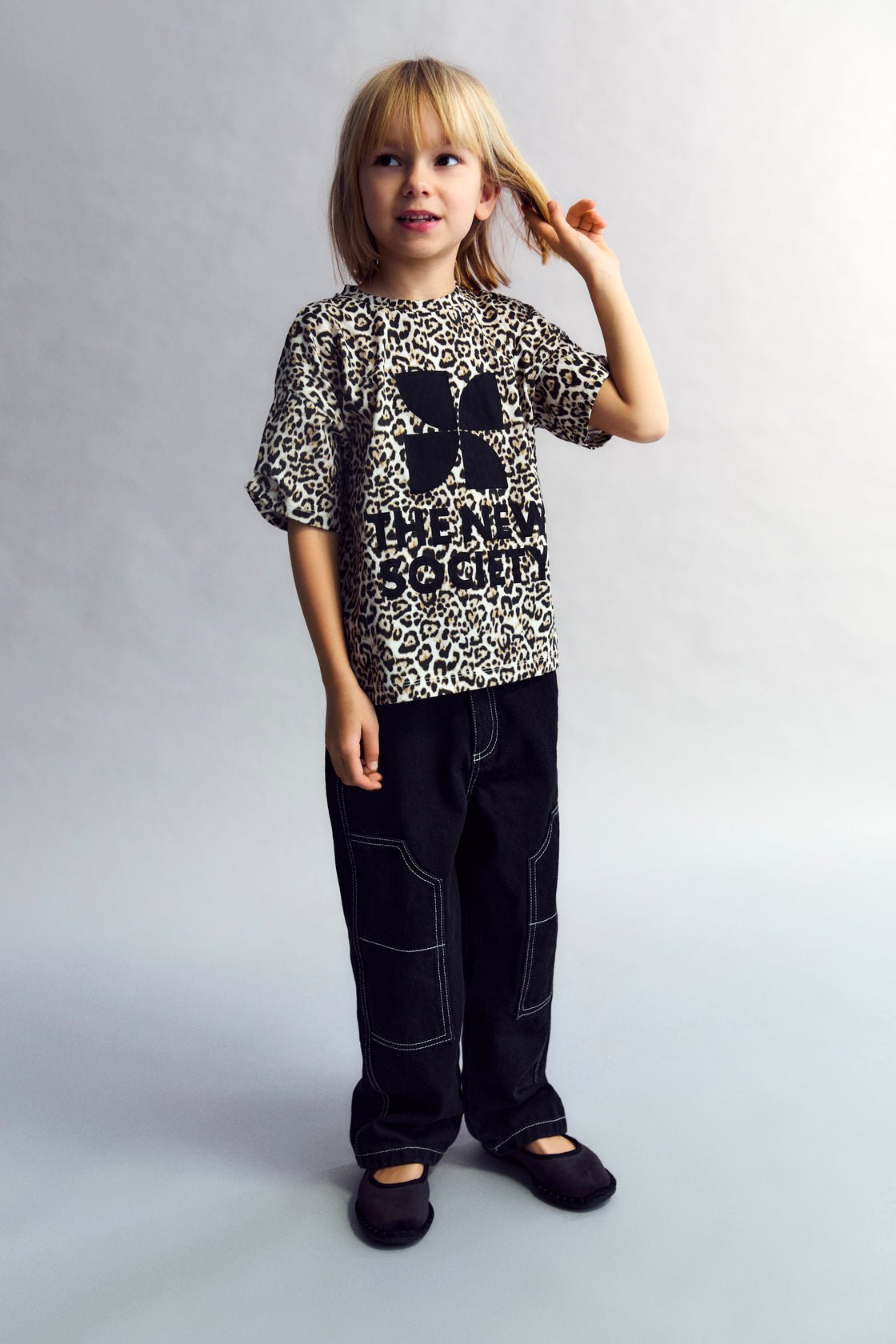 The New Society Nelia Print t-shirt bambina leopardata