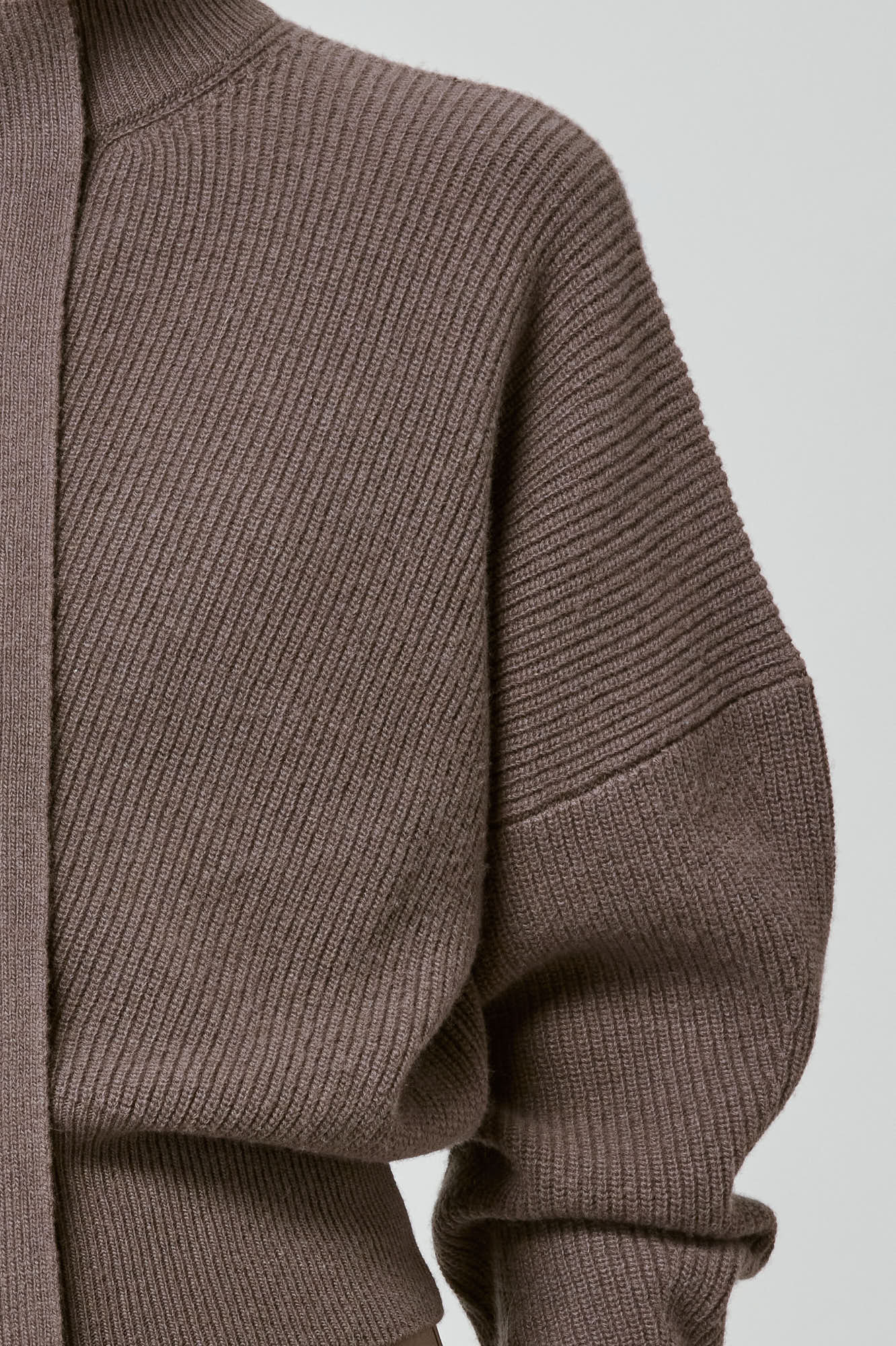 Sa Su Phi cardigan coste zip misto cashmere color fango