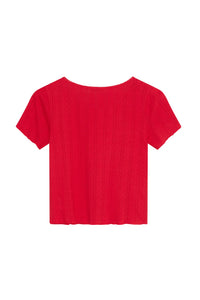 The New Society Romero Woman Tee maglietta rosso tulipano