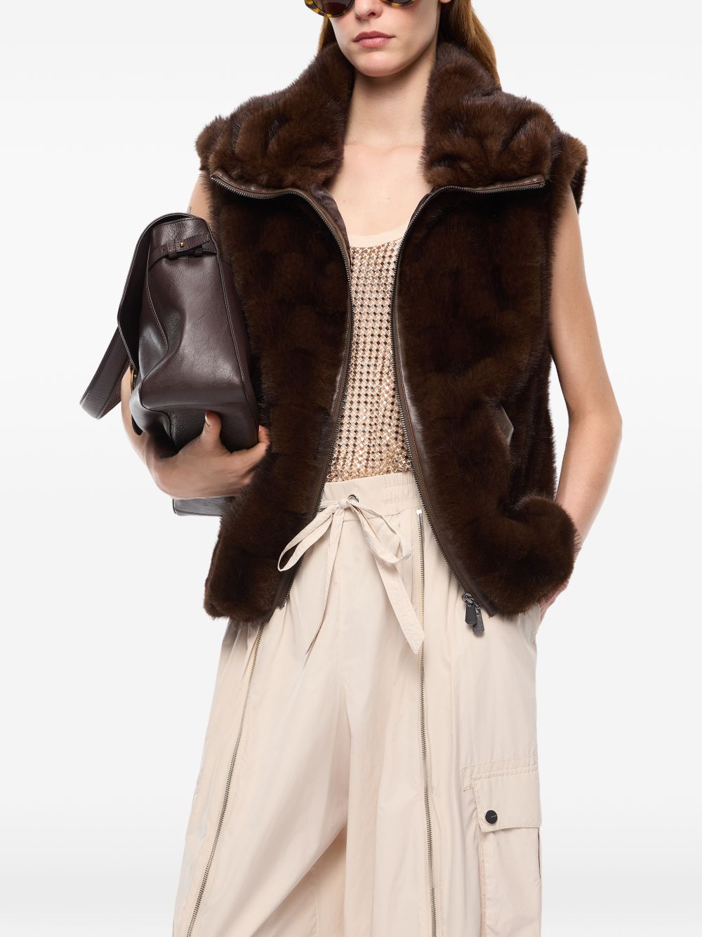 Pinko 106939A3C5M11 gilet donna marrone