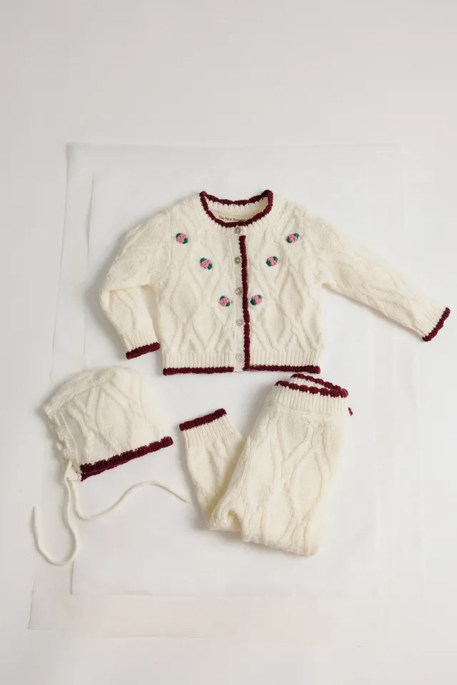 The New Society Orla cardigan baby cashmere floreale