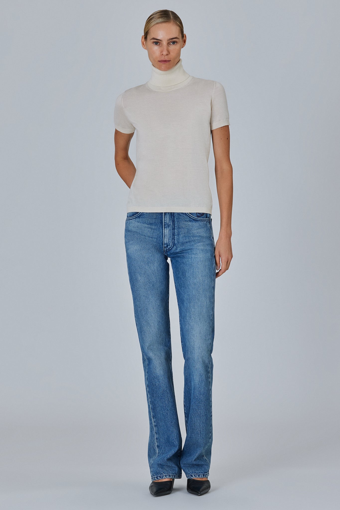 Sa Su Phi High Neck maglia maniche corte collo alto