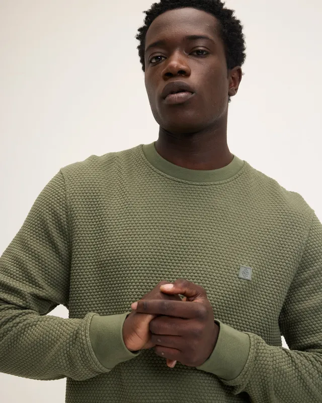 GOODPEOPLE Leroy Rubber Patch maglione cotone verde bosco