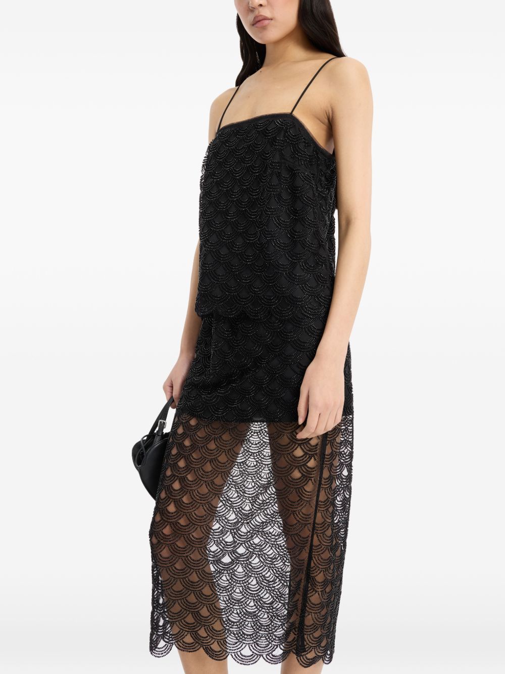 Rotate 116288100 blusa donna nero paillettes