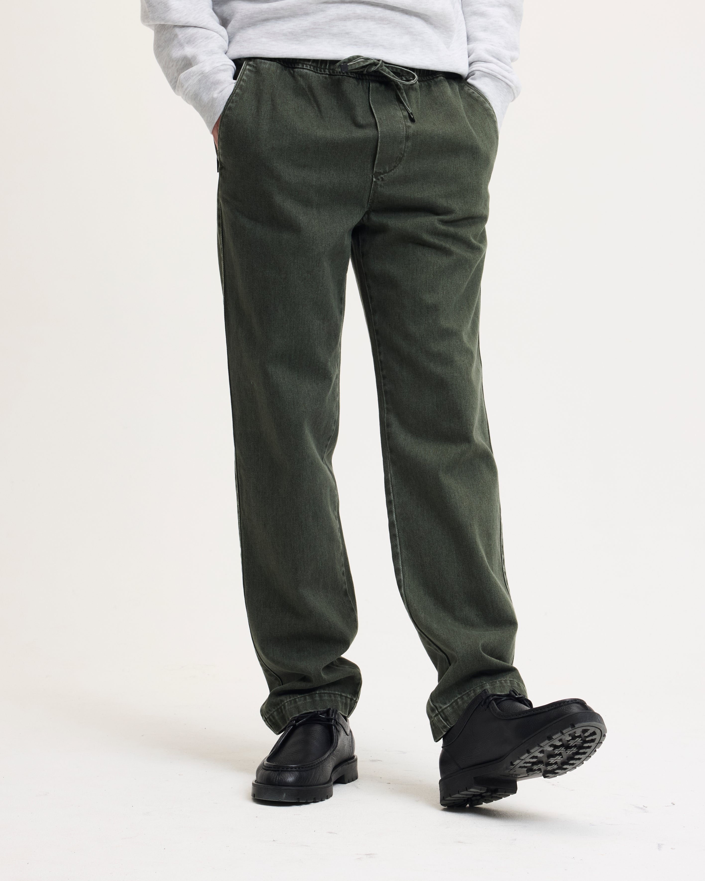 GOODPEOPLE Bob jeans dritti verde foresta cotone