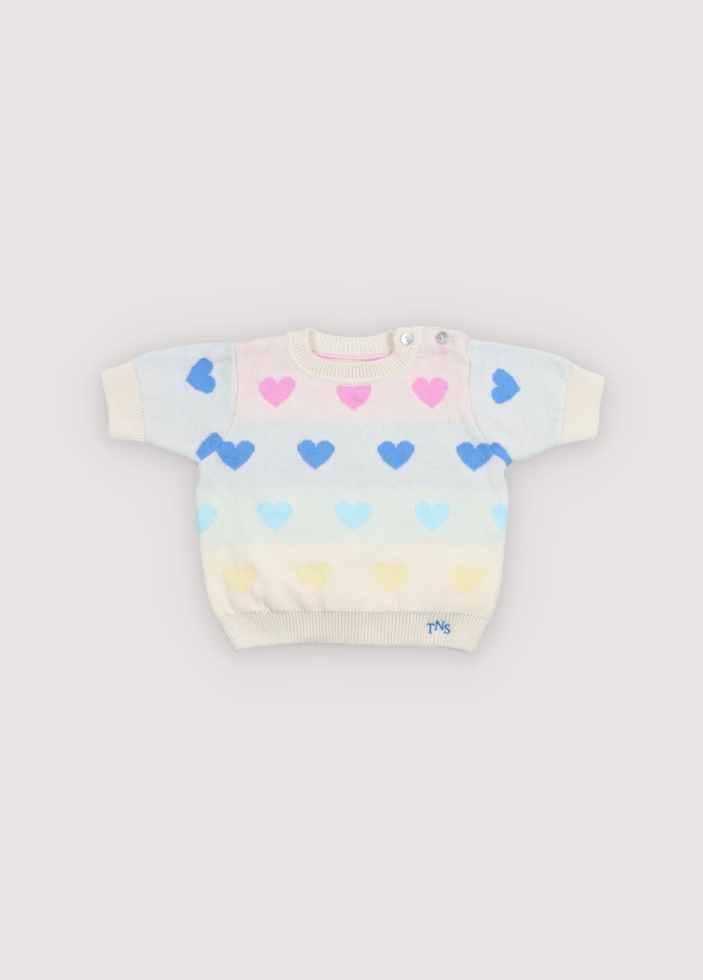 The New Society Pinpilin Baby maglia cuori cotone