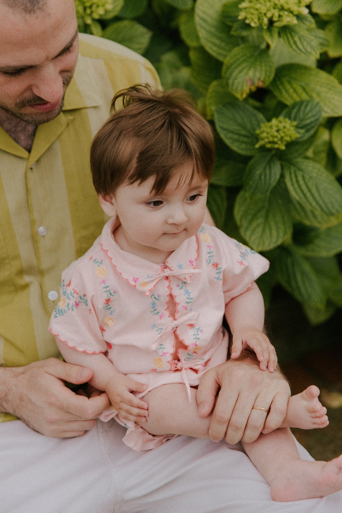 The New Society Orchid camicia neonata rosa ricamo cotone