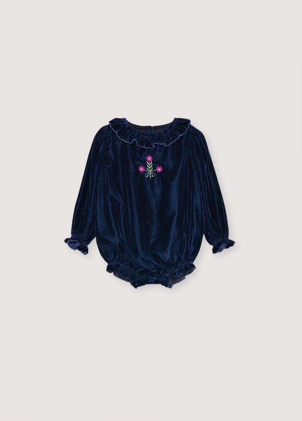 THE NEW SOCIETY Abril Baby Romper pagliaccetto velluto blu