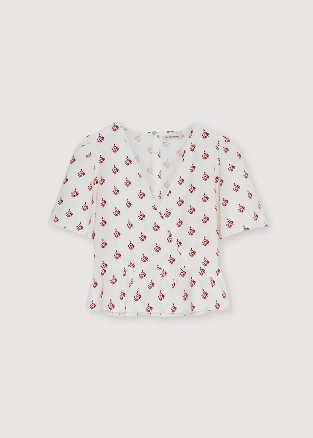 The New Society Poppy Woman Blouse blusa stampa poppy lino