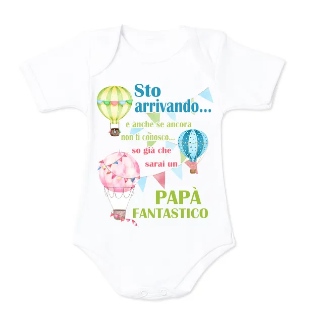 Mr. Gadgets Sto Arrivando body neonato cotone mongolfiera