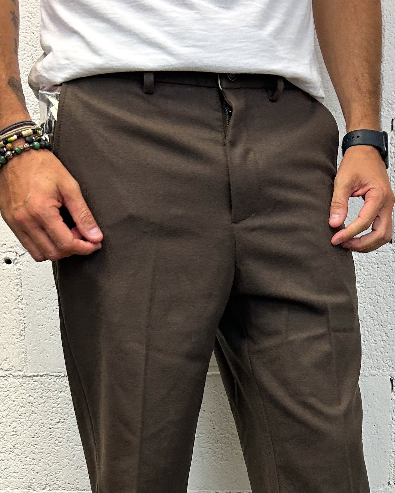 ONLYONE GIANNI LUPO Coffee pantalone loose taglia vera