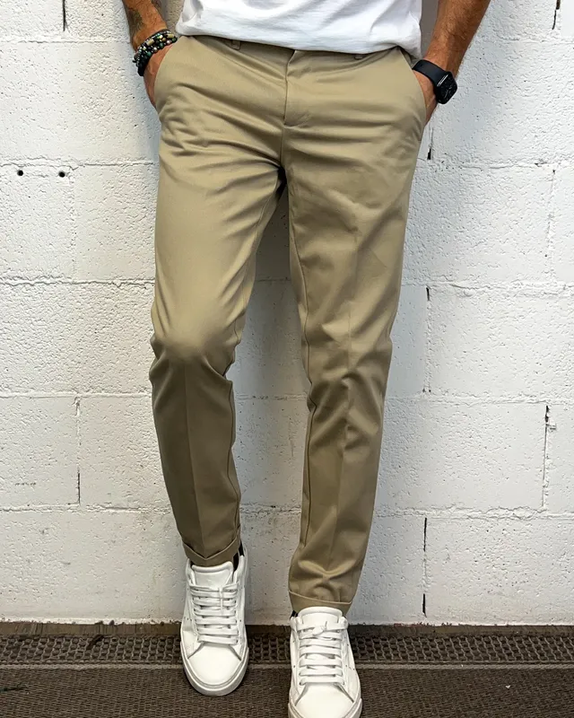 ONLYONE OVER-D Chino Slim Fit Beige vestibilita regolare