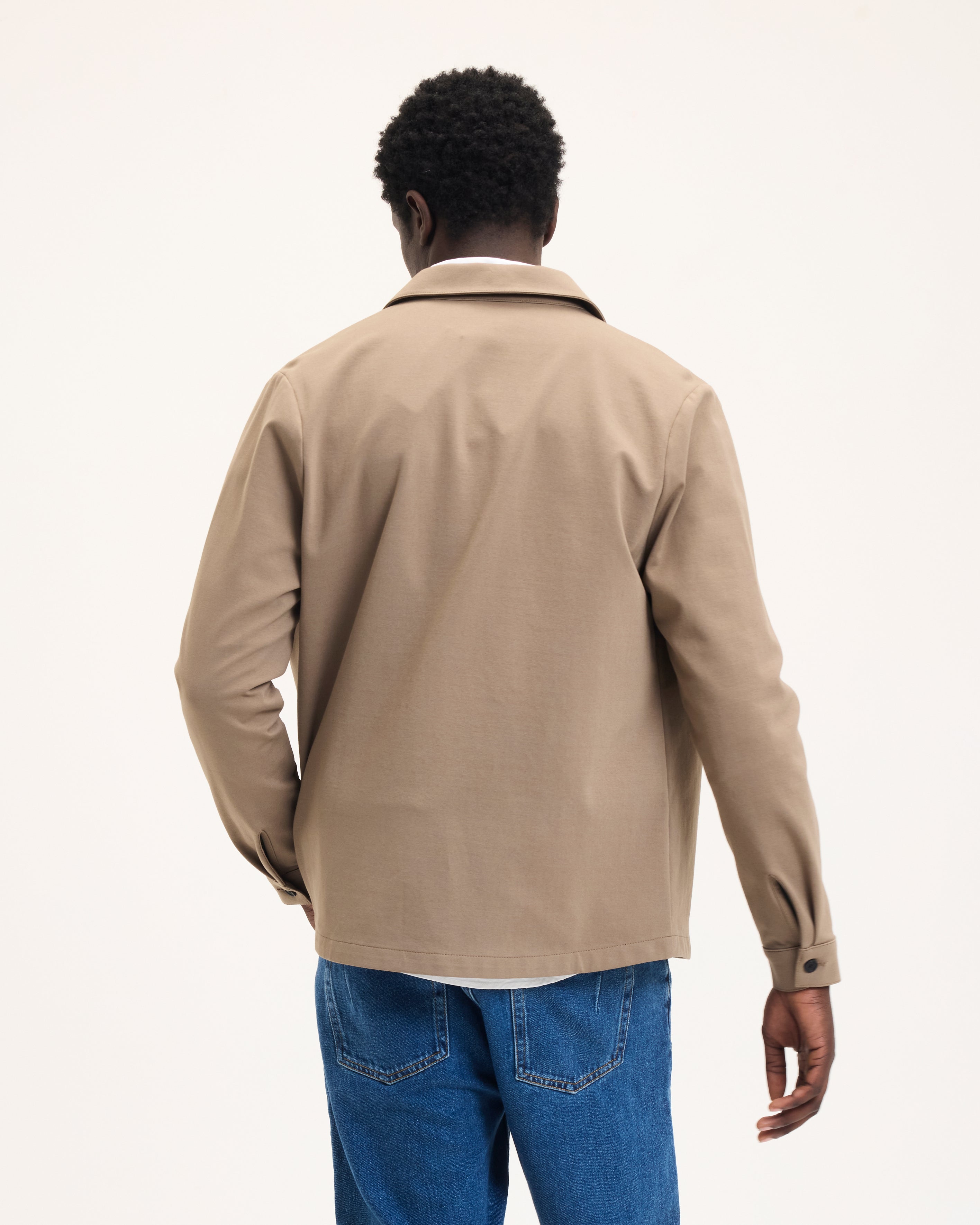 GOODPEOPLE Lavi camicia jersey Mocca elasticizzata