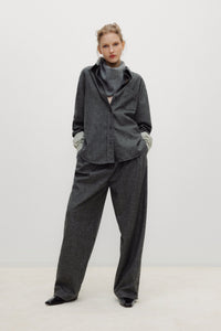 The New Society Opal Pantaloni Donna Lana con Pieghe